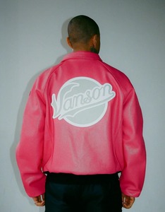 FLY GEENIUS X VANSON | BOMBER <b>JACKET</b> | HARLEM-FUCHSIA | Eco-Friendly <b>Heated</b> Windproof Leather Streetwear - Product Image 1