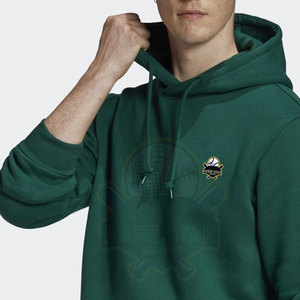 Sweat-shirt à capuche vert foncé pour homme, coupe classique, en molleton de coton, couleur unie, décontracté, manches longues, avec poche, pour l'automne - Product Image 3