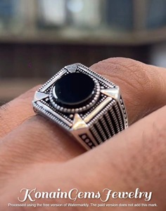 Handmade Oxidized 925 Sterling Silver <b>Black</b> Onyx Men's <b>Ring</b> - Product Image 6