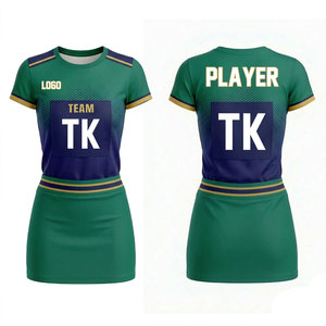 Nouvelle conception, uniforme de netball et de badminton respirant, logo sur le devant, couleurs personnalisées, sublimation, 100% polyester, séchage rapide, respectueux de l'environnement - Product Image 1