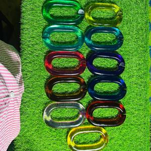 Chaîne en résine rouge, fournisseur en gros, anneau translucide ambre en vrac pour sangle de sac, poignée de sac, quincaillerie de décoration intérieure - Product Image 5