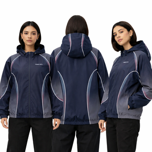 Chaqueta cortavientos con capucha personalizada para mujer, chaqueta informal estilo Y2K, ligera, OEM, ODM, venta al por mayor, chaquetas para hombre, EE. UU. - Product Image 4