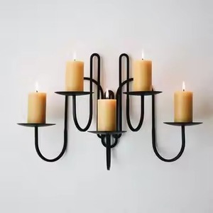 เชิงเทียนติดผนังโลหะตกแต่ง ที่วางเทียนติดผนัง ของตกแต่งผนังภายในบ้าน - Product Image 1
