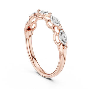 Bague pour femme en or rose 18 carats plaqué rhodium, sertie d'un diamant de laboratoire minimaliste rond taille brillant, pour fiançailles, mariage et usage quotidien. - Product Image 2