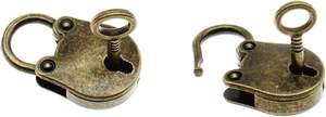 Mini cadenas vintage OEM en gros avec clé, style antique, petit cadenas décoratif de sécurité, finition bronze pour boîte à bijoux et armoire - Product Image 4