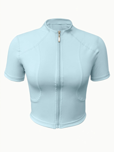 Nuevo Chaleco Deportivo Ajustado sin Mangas con Cuello Alto y Cierre para Mujer, Ropa Deportiva para Gimnasio, Camiseta sin Mangas con Cierre - Product Image 4