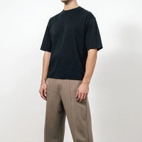 T-shirt décontracté personnalisé à col rond et manches courtes, style simple d'été, 100 % coton, coupe ample, respirant, anti-plis, tricoté 180g pour homme
