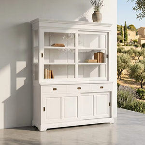 Vitrina Oxford de Madera Sólida Premium, Moderna y Ecológica, con Puertas Corredizas de Vidrio para Sala de Estar - Product Image 3