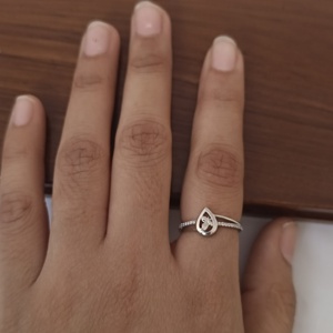 Namivaa <b>Open</b> Heart Cocktail <b>Ring</b> for Women Elegant Romantic Minimalist Polished Finish Wedding - Product Image 5