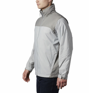 เสื้อแจ็คเก็ตผู้ชายสีเทาแบบมีฮู้ด ผ้า softshell กันน้ำ ซิปหน้า ป้องกันลม ทรงปกติ ใส่ได้ทุกฤดู - Product Image 3