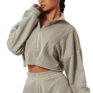 2025 New Fashionable Autumn Women's Casual Sweatshirt Zip-Up Custom Crop <b>Top</b> Hoodie XS Size <b>Winter</b> Streetwear with Hooded Collar - Product Image 5