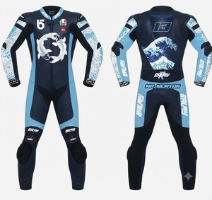 Traje de Carreras Personalizado para Hombre en Cuero Vacuno/Canguro, Mono de Una Pieza con Armadura de Nivel 2 CE, Hecho a Medida, Protección OEM - Product Image 1