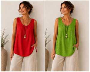 Knitted Spandex Cotton Breathable Quick Dry Eco-Friendly Anti-shrink Casual Short Canvas Stretch Women's Tank Tops - Product Image 1
