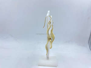 Boucles d'oreilles à breloques plaquées or de Style classique religieux intemporel cadeau de fête de mariage élégant pour les femmes avec Turquoise Main - Product Image 2