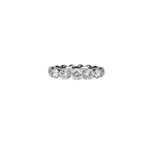 Bague de fiançailles et de promesse unisexe en or blanc 14 carats avec diamants ronds brillants cultivés en laboratoire, sertis sur toute la surface, pour la mariée - Product Image 1