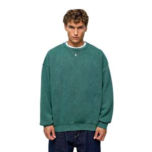 2026 Latest Arrival Streetwear Acid Washed 100% Cotton <b>Fleece</b> Men's Wholesale Prices Oversized Acid Wash <b>Sweatshirt</b> - Product Image 2