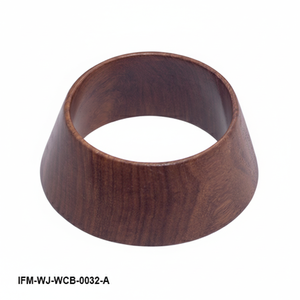 กำไลข้อมือไม้แบบมินิมอลทรงกว้าง, กำไลข้อมือเคลือบสีเข้มเพ้นท์ด้วยมือ, เครื่องประดับดีไซน์โดดเด่น, เครื่องประดับข้อมือไม้สไตล์โบฮีเมียนแบบธรรมชาติ - Product Image 5