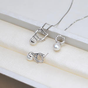 Juego de Accesorios de Joyería DIY con Colgante de Gato KITTY de Plata S925, Pendientes Personalizados con Cabeza de Gato y Perlas 1328 - Product Image 3