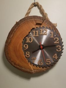 Horloge murale en bois naturel écologique, grande taille, mouvement silencieux, style rustique vintage, décoration d'intérieur pour salon - Product Image 5