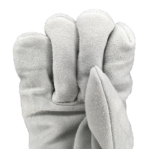 ถุงมือทำงานหนังวัวเกรด AB ผิวหนังแยกส่วน  ผ้าสะท้อนแสงสีเงินคุณภาพสูง - Product Image 3
