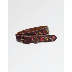 Cinturón de Cuero con Bordado Floral Bohemio y Hebilla Metálica, Estilo Casual para Chicas, Ecológico y Moderno - Product Image 1