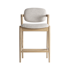 Taburete de Bar de Lujo para Exteriores, Madera de Teca Sólida con Asiento y Respaldo Acolchados, Diseño Ergonómico para Cafetería o Isla de Cocina - Product Image 1