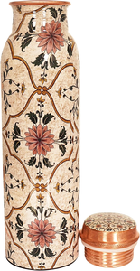 Premium Multicolor Pure <b>Copper</b> Water <b>Bottle</b> Handmade Traditional Indian <b>Copper</b> <b>Drinking</b> <b>Bottle</b> Reusable Decorative Drinkware - Product Image 6