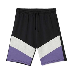 Pantalones Cortos Deportivos Casuales para Hombre, con Paneles Geométricos en Bloques de Color, Cintura con Cordón Ajustable, Negro, Verde, Blanco, Corte Medio, Transpirables, Tejido de Punto - Product Image 3