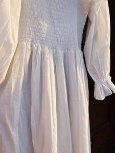 Vestido Bohemio de Rayón Estampado hasta la Rodilla, Moderno, Natural, para Mujer, Cuello en V, Mangas Largas, Tejido, con Botones, para Playa, Vacaciones, Casual, Transpirable - Product Image 4