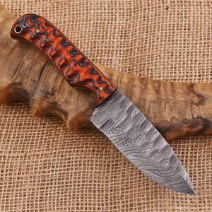 Cuchillo de Caza Artesanal de Acero de Damasco OEM con Mango de Madera Pakka, Hoja Fija Afilada como una Navaja, para Camping, Bushcraft, Supervivencia, Regalo, 3 Años de Garantía - Product Image 2
