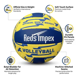 Balón de Voleibol Cosido a Máquina con Cubierta de PU Suave al Tacto para un Control Mejorado, Entrenamiento, Práctica y Partidos - Product Image 2