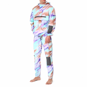 Men's <b>Tie</b> <b>Dye</b> Full Zip Hooded Tracksuit <b>Set</b> With Side Pockets Breathable Polyester Streetwear Jogger Suit Summer Casual Wear - Product Image 1