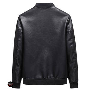 Veste en cuir pour homme, coupe classique slim, toucher doux, vêtement d'extérieur tendance, décontracté, à porter tous les jours - Product Image 2