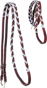 Rênes de course en cuir tressé faites à la main, durables, légères et multifonctionnelles pour l'équitation, prêtes à être expédiées - Product Image 4