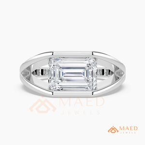 <b>Emerald</b> Cut Moissanite Diamond <b>Silver</b> <b>Ring</b> for Women Engagement Wedding <b>Ring</b> Lab Grown Jewelry USA Trend - Product Image 5