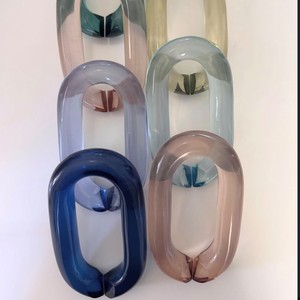 Colorful Resin Casting Link Chain Waterproof Oval Wall Decor DIY Room Divider Wedding Hanging Decoration - Product Image 1