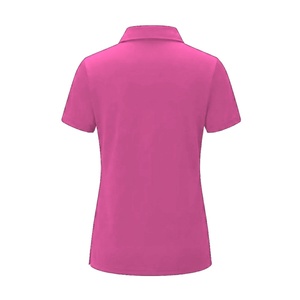 Custom Women <b>Pink</b> Knitted Vintage Golf for <b>Shirt</b> Short Sleeve Quarter Zip Performance Sportswear Breathable Active Wear Tennis - Product Image 2