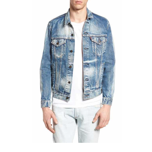Custom High Quality Men's <b>Denim</b> Jacket Casual Streetwear Cotton <b>Coat</b> with Fur Decoration for Winter OEM Work Jacket - Product Image 1