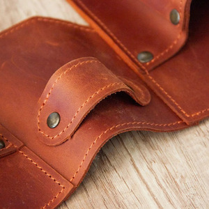 Ceinture à outils professionnelle en cuir pleine fleur avec plusieurs poches, boucle pour marteau robuste, design ajustable à la taille, en vente - Product Image 6