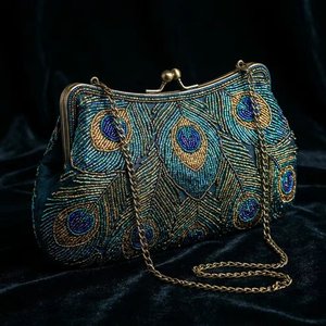 Sacs à main de luxe bohèmes pour mariée, avec perles, à bandoulière unique, sacs de soirée haut de gamme pour femmes, taille personnalisée, pour l'extérieur, vente en gros - Product Image 3