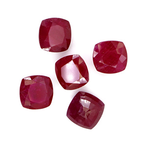 Rubis naturels de Bangkok calibrés 11 mm, forme coussin, pierres précieuses facettées naturelles pour la fabrication de bijoux, prêtes à l'emploi - Product Image 5