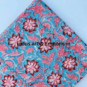 ผ้าคอตตอนแคมบริกพิมพ์ลายบล็อก 60x60 ซม. ผ้าพิมพ์ลายแบบดั้งเดิมจากเมืองชัยปุระ - Product Image 6