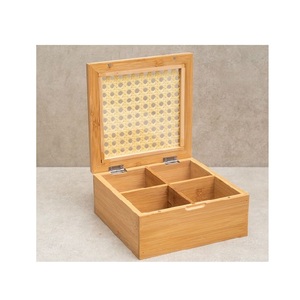 Rustic Wooden Spice <b>Box</b> with Multiple Compartments Kitchen Masala Organizer for <b>Herbs</b> Seasonings and Condiments - Product Image 1