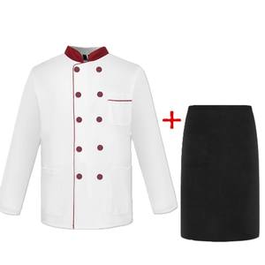 Delantales de Chef OEM de Mezcla de Poliéster/Algodón, Manga Larga, Unisex, Tela Dobby, Cierre de Botones, para Uso en Restaurantes y Bares - Product Image 4