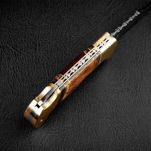 มีดพกทำมือเหล็กดามัสกัส Jexmoo พร้อมปลอกหนัง สำหรับเป็นของขวัญวันครบรอบ ของขวัญเพื่อนเจ้าบ่าว - Product Image 2