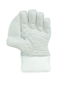 <b>Cricket</b> Wicket Keeper Gloves Half Finger PVC Leather Right Hand Seamless Stitching Snap Closure 13-16mm Thickness <b>White</b> Black - Product Image 5