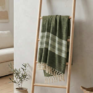 Mantas de Algodón Reciclado Rosa Pálido de 50x60 Pulgadas al por Mayor, Mantas a Rayas para Sofá, Venta al por Mayor B2B, Exportación Directa de Fábrica - Product Image 4