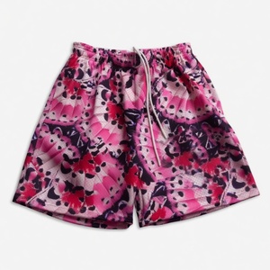 Custom Colorful Flame <b>Leaf</b> Pattern Mesh Basketball Shorts Full Sublimation Breathable with sides pockets and front drawstring - Product Image 4