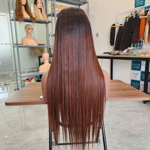 Ombre Brown Virgin Hair <b>Wigs</b> Glueless Wholesale Bone Straight Human Hair Lace Front <b>Wigs</b> for <b>Black</b> Women - Product Image 2