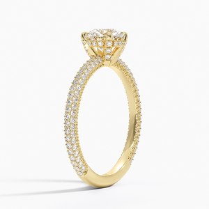 Anillo de Oro de Lujo con Diamantes Brillantes, Elegante Anillo de Compromiso, Boda o Novia para Mujer - Product Image 1